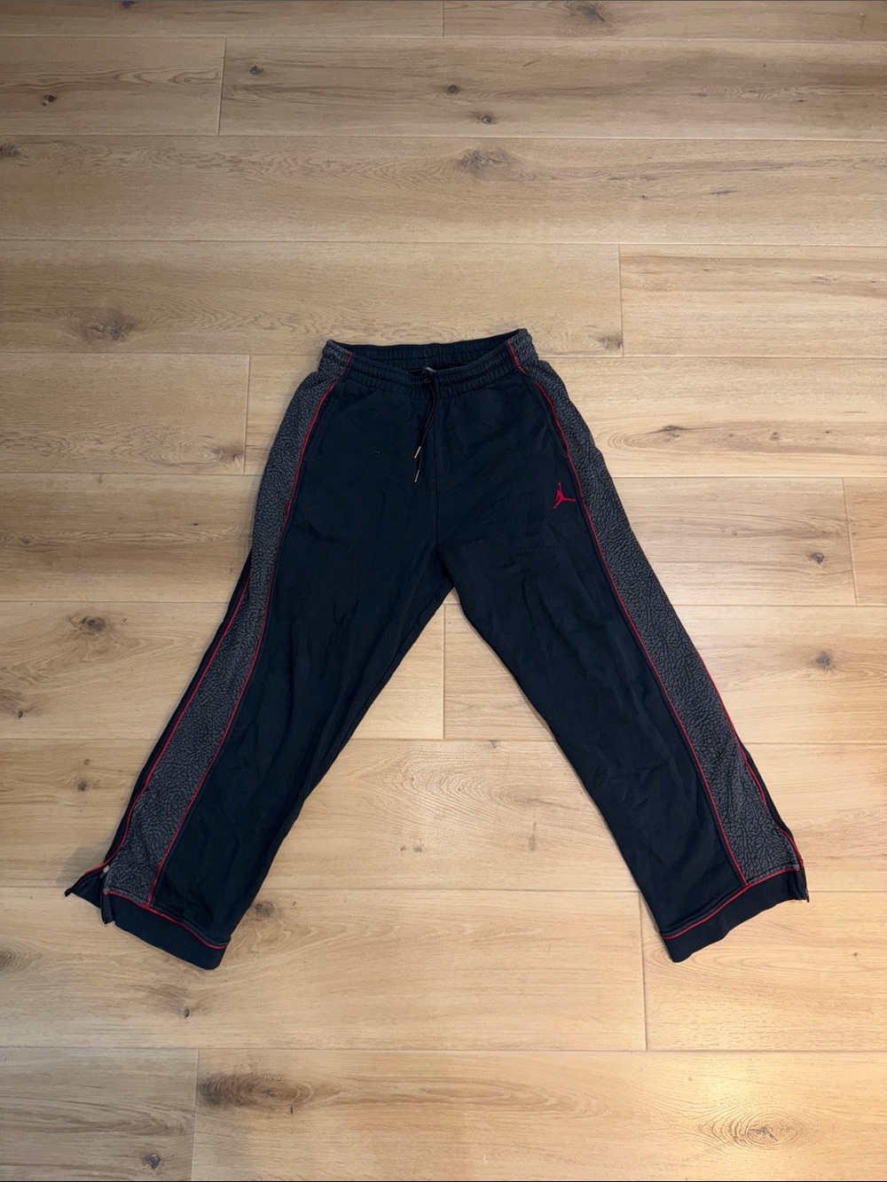 Jordan Black Joggers with Red Accents